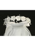 Lito Girls White Satin Flowers Bows 24 Inches Communion Flower Girl Veil - SophiasStyle.com